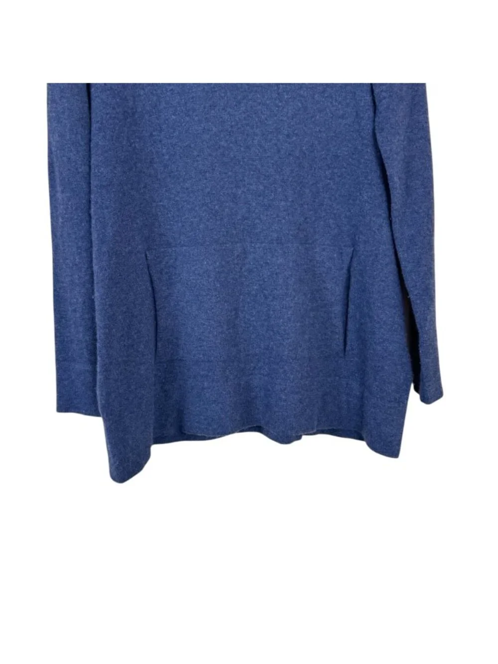 Blossom Cashmere Blue Cowl Neck Sweater Size XS Kangaroo Pocket Oversized Warm